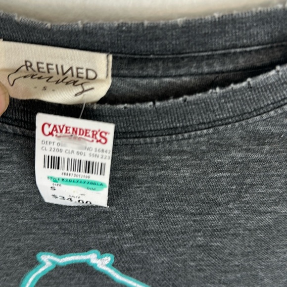 Refined Canvas Long Live Cowboys Grey Wash T-shirt Women’s Small Tee NWT Top - Picture 5 of 10